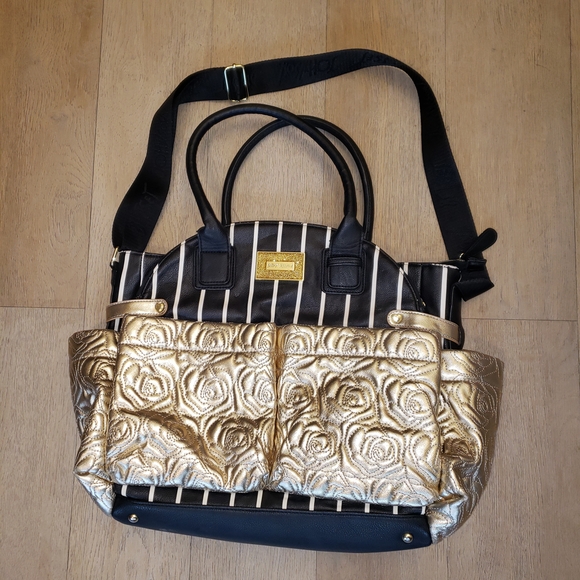 Betsey Johnson Handbags - Elegant Betsey Johnson Black and Gold Baby Bag